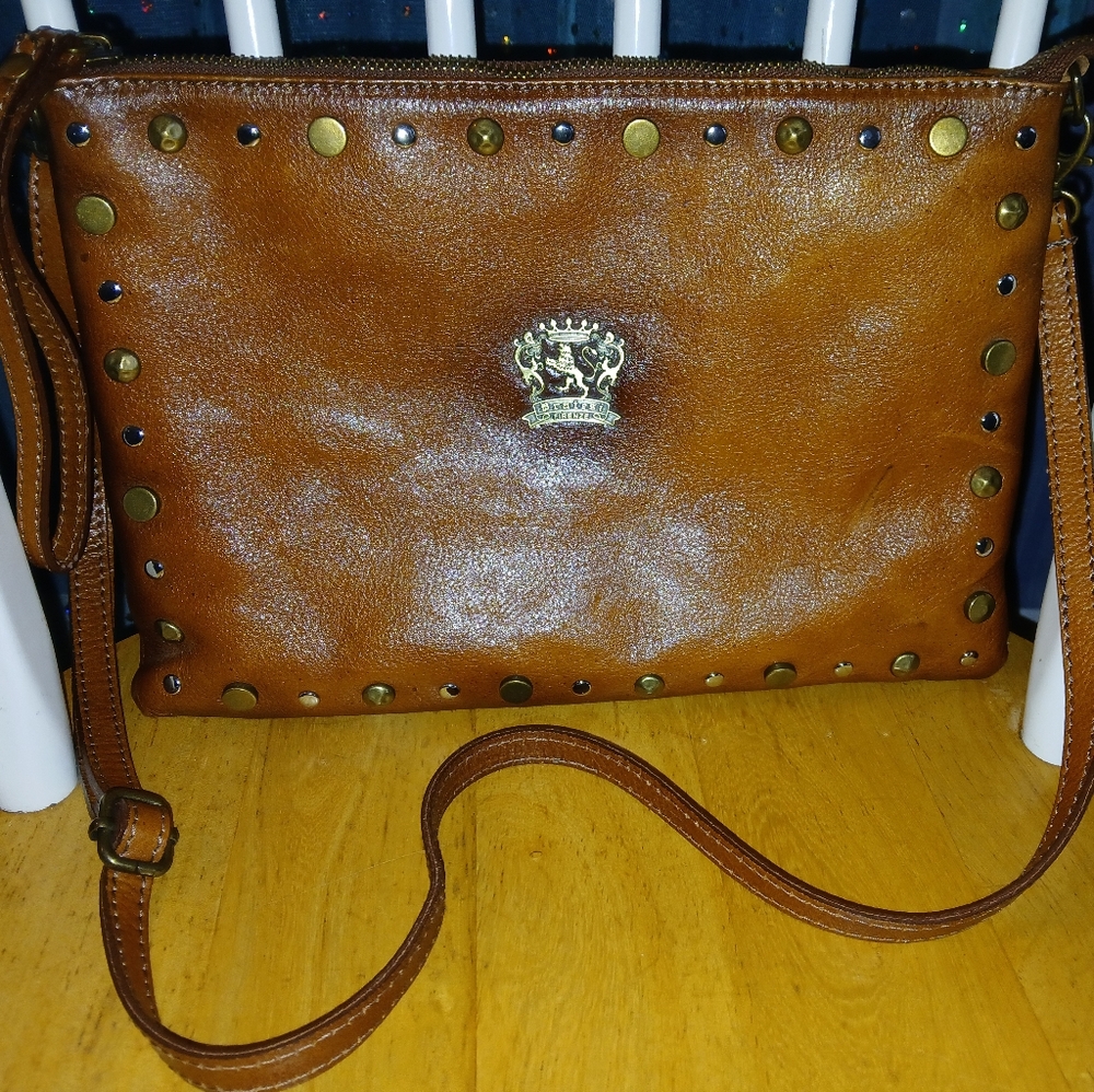 Pratesi Firenze Leather Studded Crossbody Bag